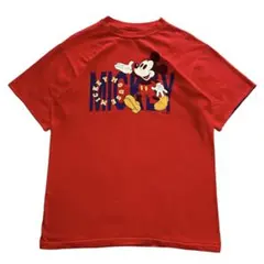【古着】 Disney　ディズニー　ミッキー　半袖tシャツ　赤　USA製　90s