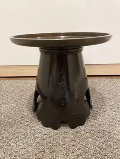池坊　花器　御玄猪　銅器　薄端　おげんちょ 美品】池坊 花器 薄端 唐銅御玄猪 おげんちょ 華道具金属製生花銅器