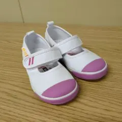 ムーンスター キャロット 16.0cm 上履き マジックテープ ホワイト/ピンク