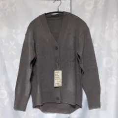 ダークモカブラウン Vネックカーディガン S