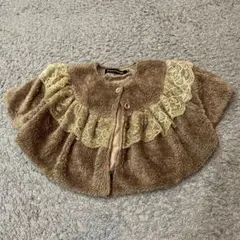 Aqua Garage ブラウンファーコート レースフリル付き サイズ120