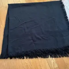 着物　ショール　大判　フリンジ付き　ブラック　日本製　普段使いにも。