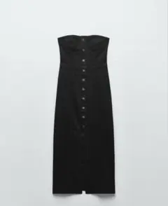 ZARA デニム ビスチェ ワンピース ブラック