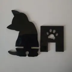 猫シルエット スマホスタンド