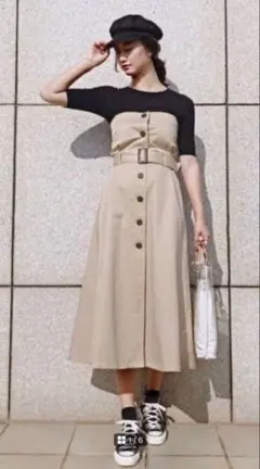 MOUSSY WAIST BELT BARE DRESS ベージュ サイズ1のサムネイル