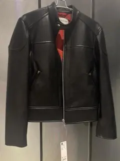 GU × beautiful peopleシングルライダースブルゾン タグ付き