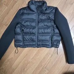 ZARA　異素材　中綿ダウンジャケット　コントラストパフジャケット　ショート　m