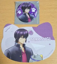 銀魂　銀八先生　高杉　缶バッジ、グッズ購入特典　猫型カード