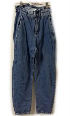 ZARA ハイウエスト デニムパンツ ブルー