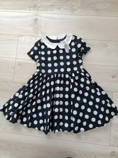 【美品】Jacadi Paris ドット柄 半袖ワンピース 104cm（4A）