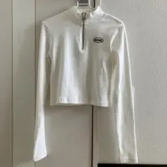 INGNI ハイネック長袖トップス ホワイト　ハーフジップ