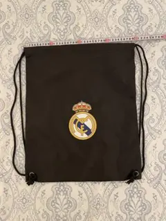 新品 大 レアルマドリード ナップサック サッカー 黒 ブラック バックパック