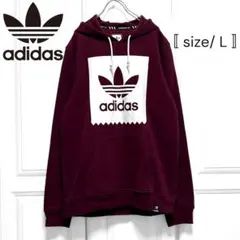 adidas アディダス トレフォイル パーカー バーガンディ L