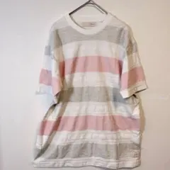 LOGOS DAYS 半袖Tシャツ L 綿100% ボーダー柄のサムネイル