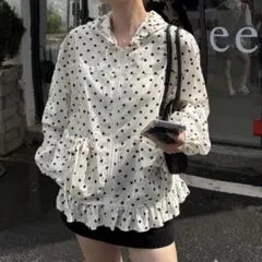 DAZY ドット柄 ブルゾン パーカー ジャケット