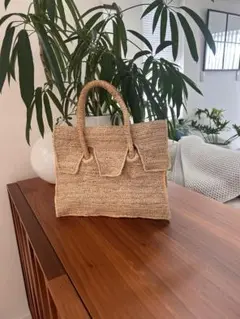 MAISON N.H PARIS メゾンエヌアッシュパリ ラフィアかごバッグ - メルカリ