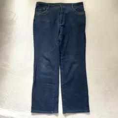 デニム ジーンズ ストレート シンプル 大きいサイズ ブルー LL相当
