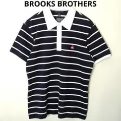 【新品】BROOKS BROTHERSボーダーポロシャツ　 M　ネイビーホワイト