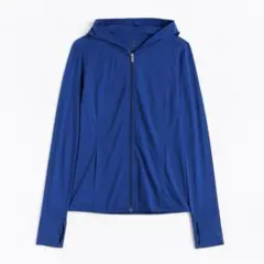 ユニクロ エアリズムUVカットメッシュパーカ L ブルー 接触冷感 ドライ 長袖