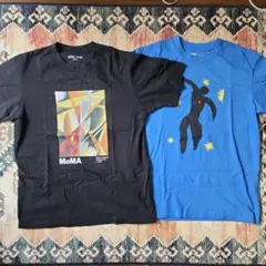 UNIQLO MoMA Tシャツ 2枚セット 黒 青