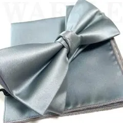 蝶ネクタイ・ポケットチーフ ライトブルー ボウタイ 挙式 新郎 無地 人気 Y2