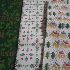 S.NICHOLAS クリスマスプリント生地 3種セット