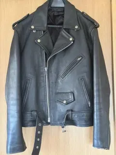 ブラック レザー ライダースジャケット