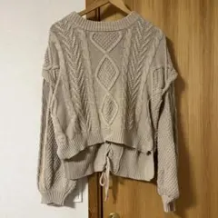 Chico ベージュ ケーブルニット
