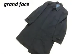 美品　grand face　カシミヤ１００％　ステンカラーコート　ブラック　L