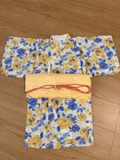 花柄浴衣 90センチ　帯付き