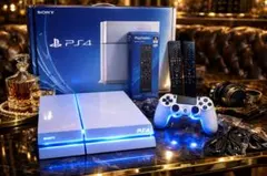 【爆速】SSD換装済 PS4 ホワイト/マルチメディアリモコンとのフルセット！