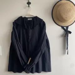 サマンサモスモス SM2 ブラウス シャツ フリル 黒 Fサイズ