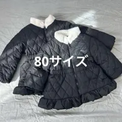 プティマイン アウター コート ジャンパー 黒 ファー付き 80 100