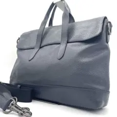 【極美品】コーチ　メトロポリタン　2way ビジネスバッグ　レザー　ネイビー