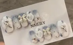 現品 即購入可 ネイルチップ 薔薇 ガーリー ハート 韓国