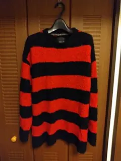 ナンバーナイン　ボーダーニット　3　アルパカ混　赤　黒　カートコバーン　レア ナンバーナイン ボーダーニット 3 アルパカ混 赤 黒 カート