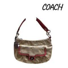 『訳あり』COACH シグネチャー ミニショルダーバッグ ピンク 正規品