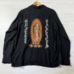 WACKO MARIA グアダルーペ マリア刺繍 開襟シャツ 長袖 黒 Mのサムネイル