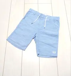 【新品】H&M ハーフパンツ 140 麻 デニム風