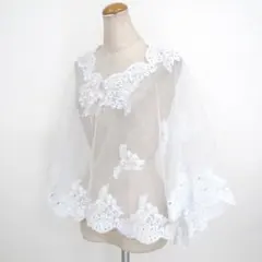 お値下げ　#267　【新品】　ウエディングドレス用　ケープ　ホワイト　前撮り