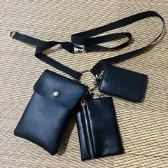 グラベラ　マルチリングショルダー ネックポーチ GL-005 BK ブラック