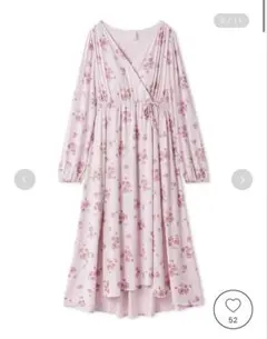 ジェラピケ ジェラートピケ さくら柄カップインカシュクールワンピース 桜 ピンクのサムネイル