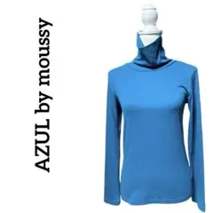 AZUL by moussy ベーシックリブタートルネックトップス