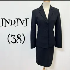 インディヴィ（38）黒/テーラードジャケット/スカートセットアップ/スーツ