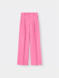 GU ハイウエストカラーストレートスラックス ピンク