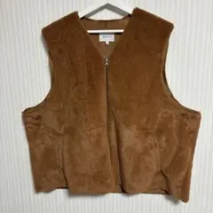 11 EMMA CLOTHES ボアベスト M ブラウン 古着 ほぼ未使用