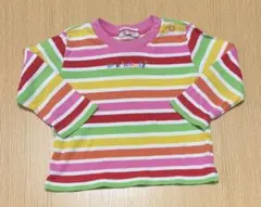 ミキハウス 長袖Tシャツ 80 マルチボーダー ロンT