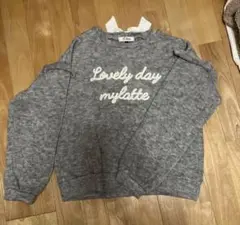 ピンクラテ　グレー トレーナー S/160