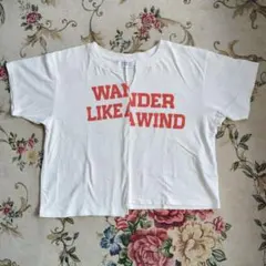 LOWRYS FARM 半袖Tシャツ ホワイト ロゴプリント Mサイズのサムネイル