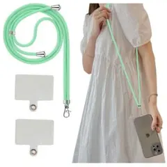 スマホストラップ ショルダー ミントグリーン携帯ストラップ 首掛け 肩掛け